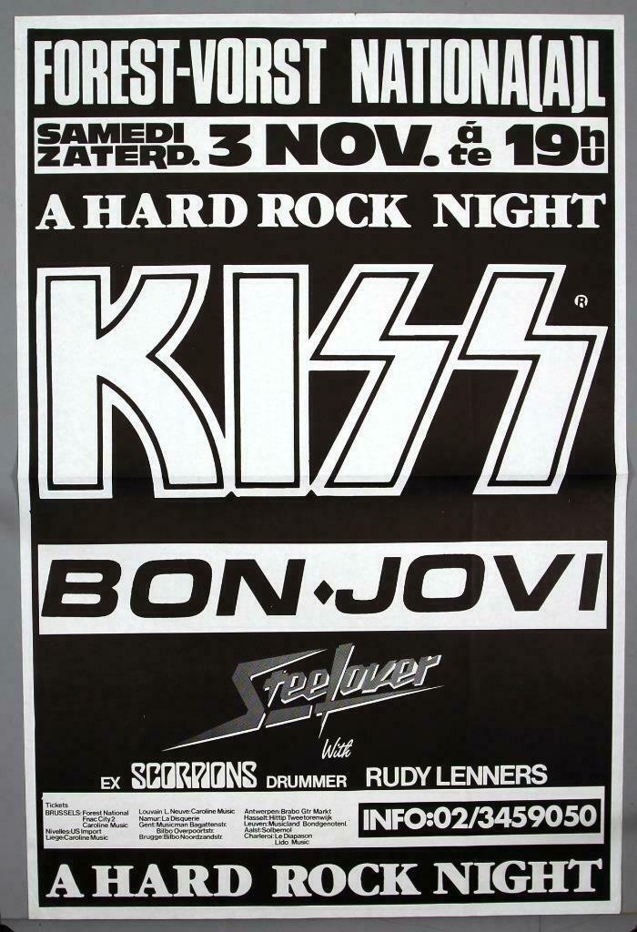 KISS + BON JOVI - rare vintage original Brussels 1984 c (1 of 1)