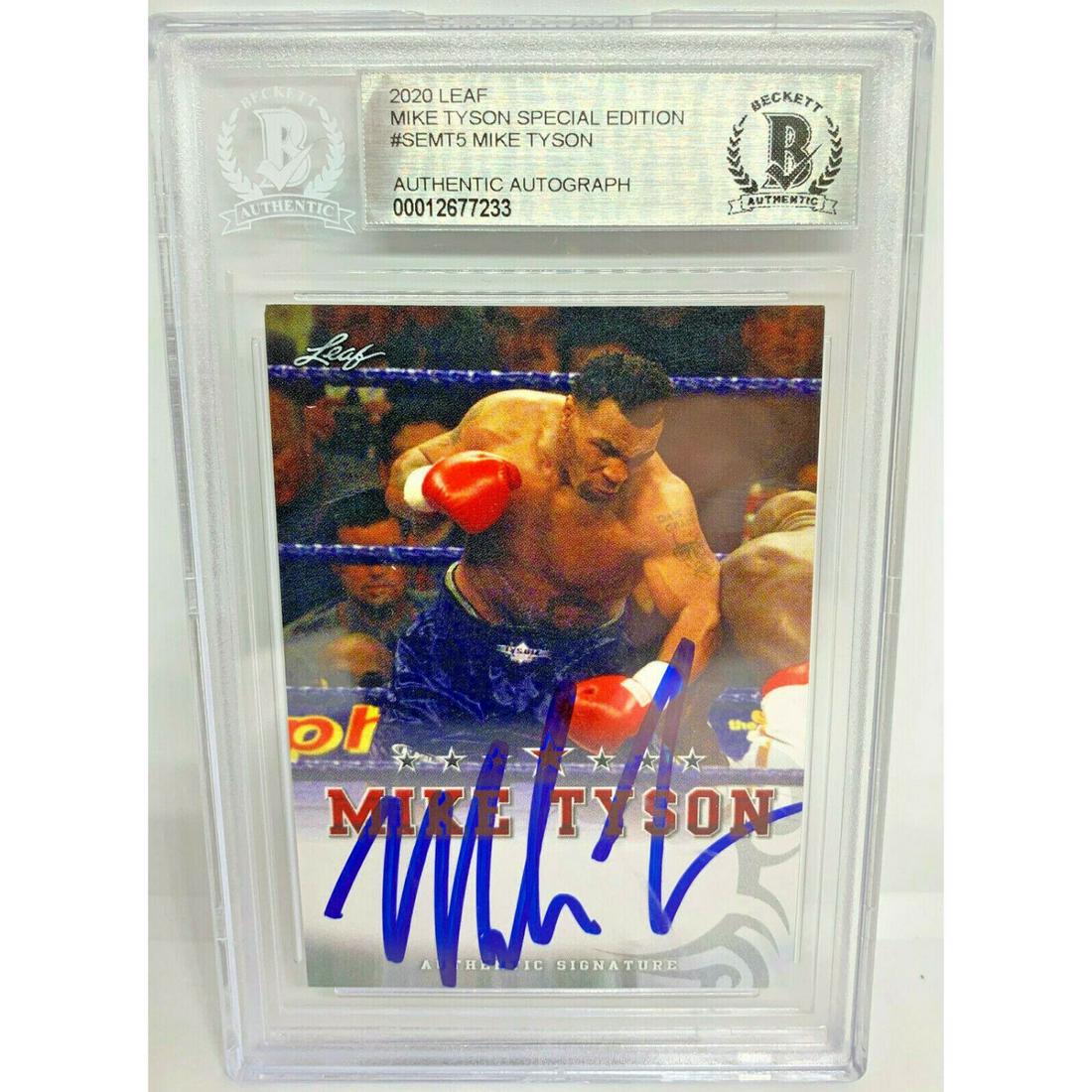 Mike Tyson Signed Leaf Trading Card #SEMT5 Beckett BAS (1 of 1)