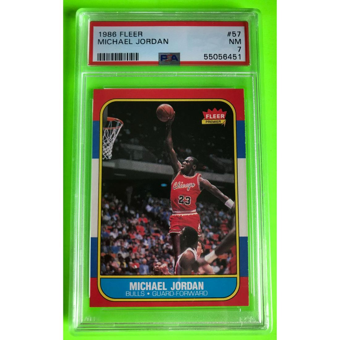 1986 Fleer Michael Jordan Rookie PSA 7 (1 of 2)