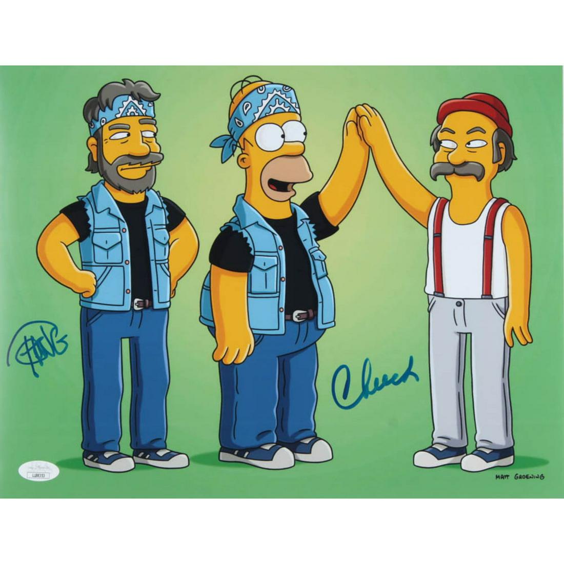Cheech Marin & Tommy Chong Signed "The Simpsons" 11x14 (1 of 1)