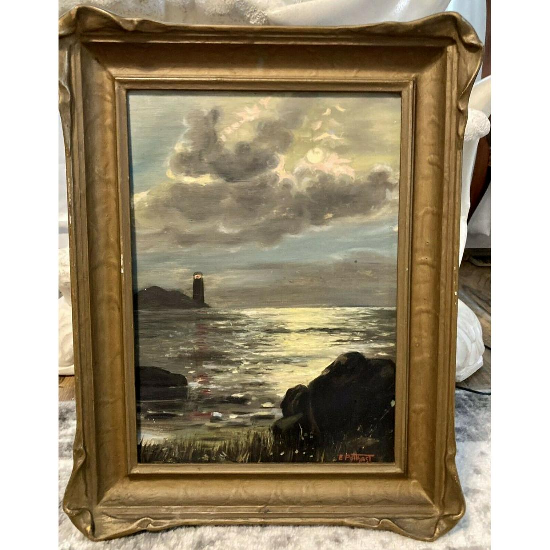 Edward Henry Potthast Style Marine Coastal Oil (1 of 1)