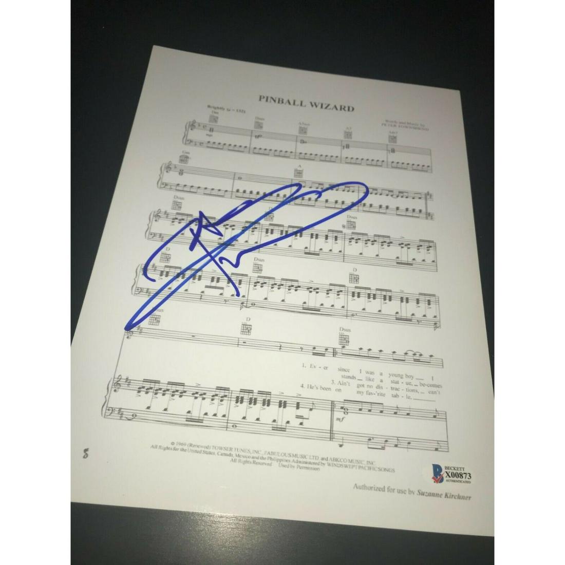 PETE TOWNSHEND SIGNED AUTOGRAPH SHEET MUSIC PINBALL (1 of 1)