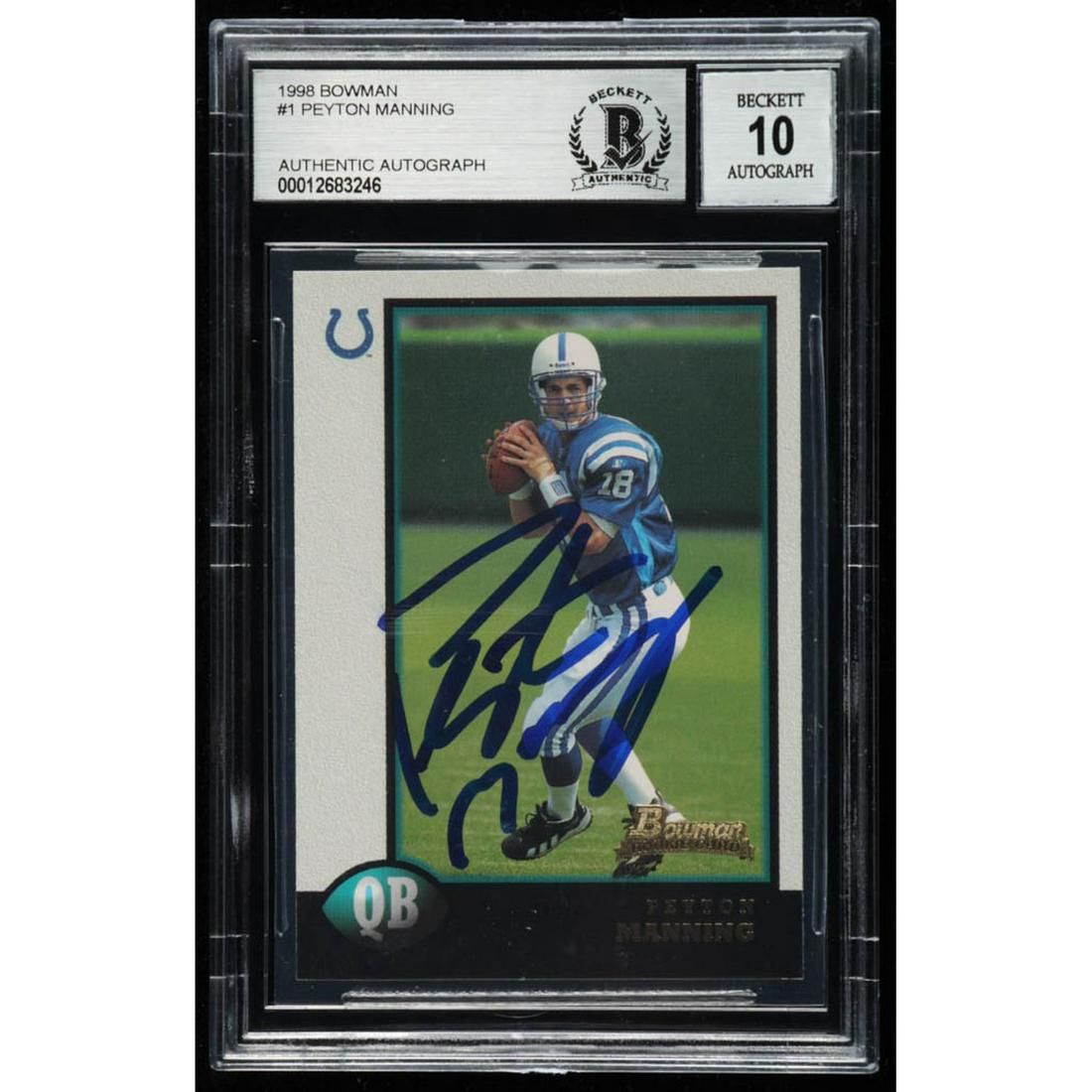 Peyton Manning Signed 1998 Bowman #1 RC (BGS (1 of 1)