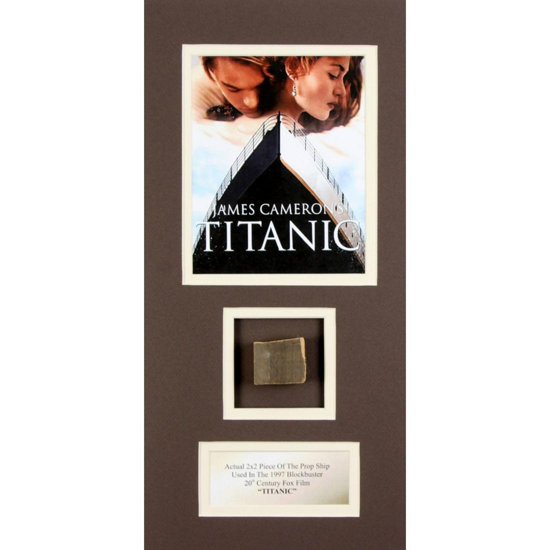 "Titanic" 9.5x19 Custom Matted Movie Prop Ship Piece: "Titanic" 9.5x19 Custom Matted Movie Prop Ship Piece Display