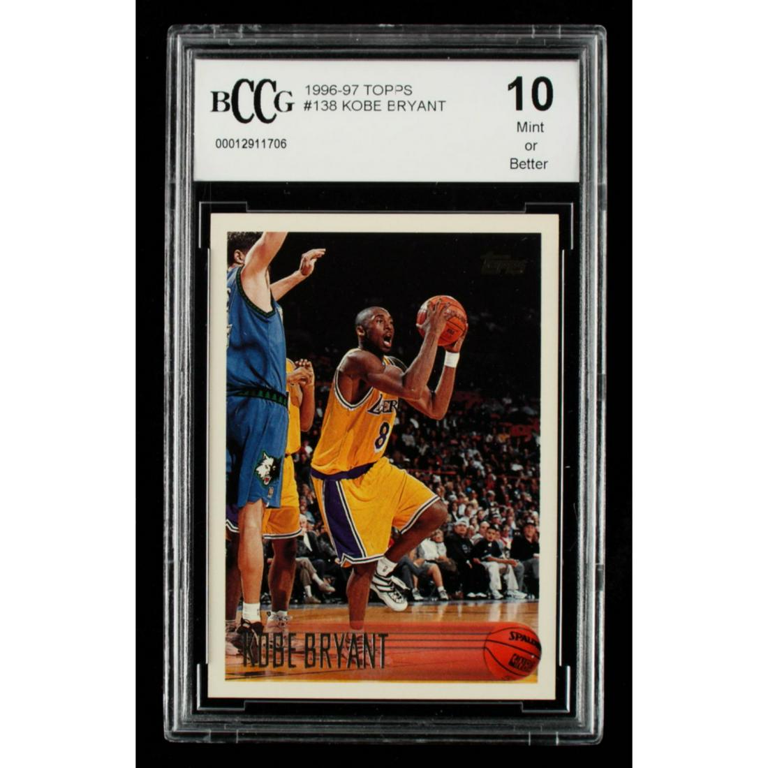 Kobe Bryant 1996-97 Topps #138 RC (BCCG 10) (1 of 2)