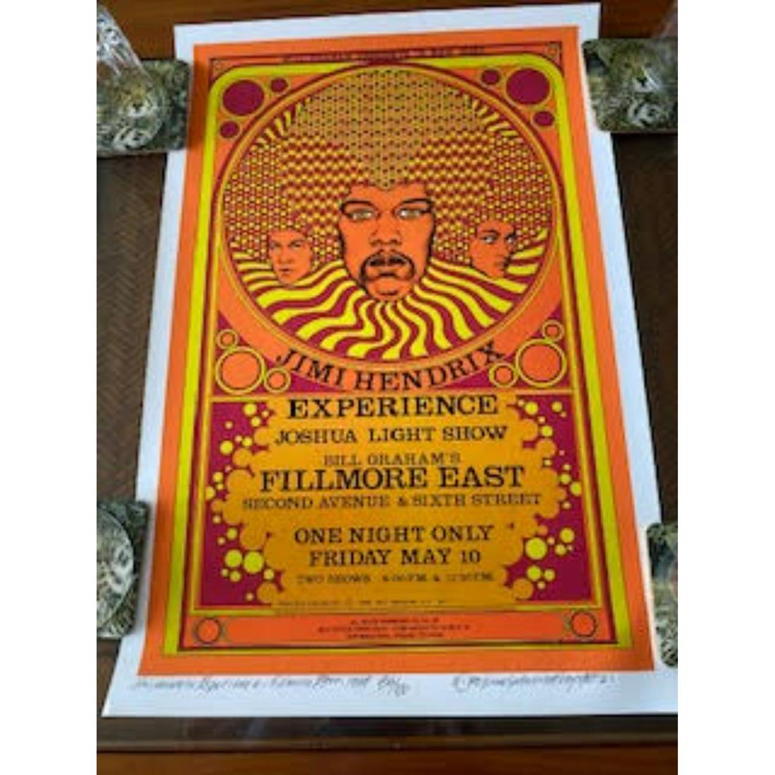 LE Hand Signed By Artist Jimi Hendrix Poster /100 WOW (1 of 3)