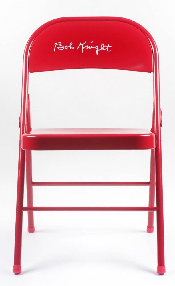 Bobby Knight Signed Red Metal Folding Chair (Schwartz (1 of 1)