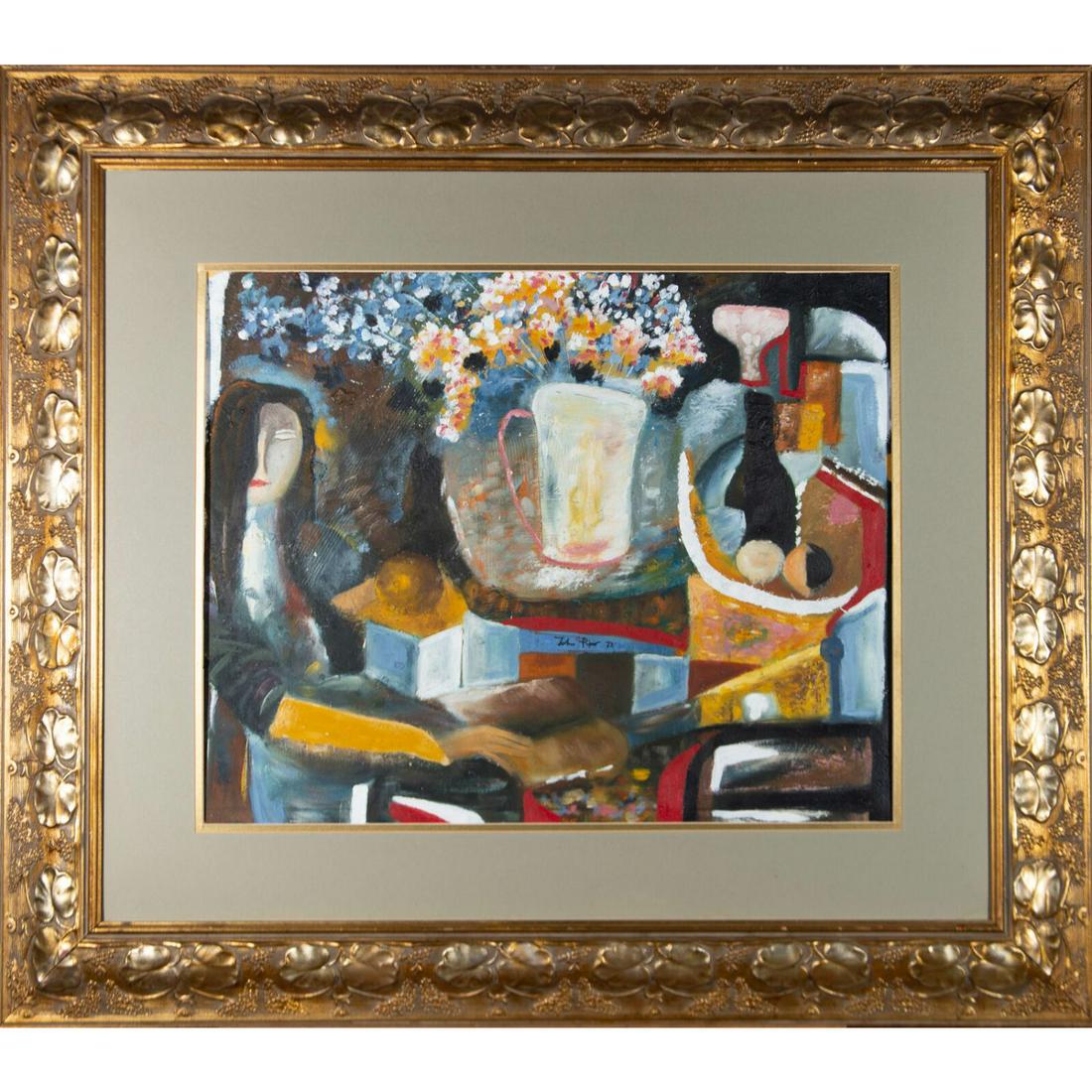 John Piper (1903-1992) - 1973 Oil, Still Life with: ohn Piper (1903-1992) - 1973 Oil, Still Life with Figure