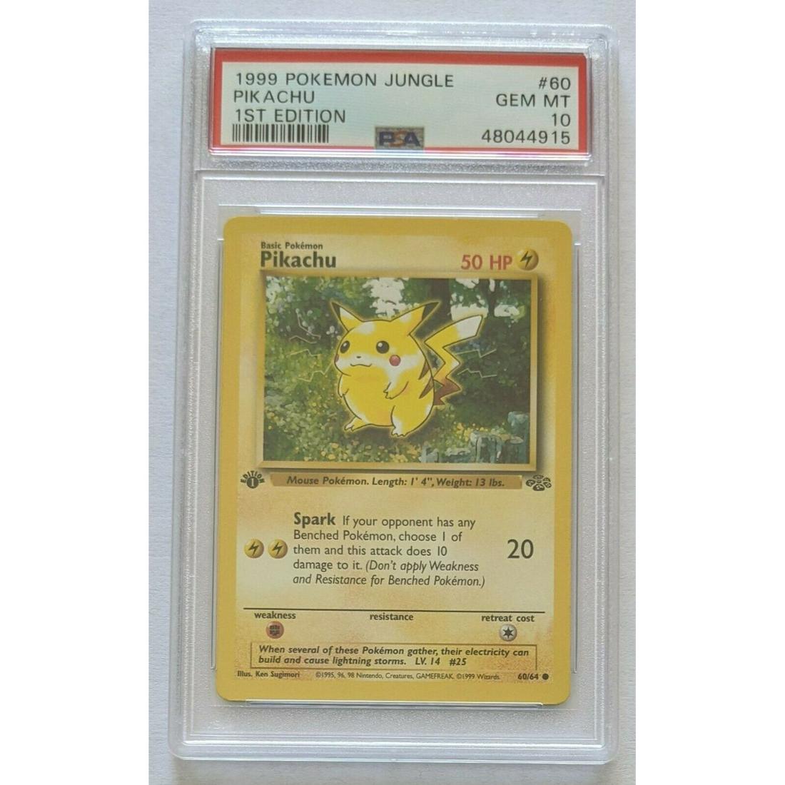 Pokemon 1st Edition Jungle Red Cheeks Pikachu 60/64 PSA (1 of 1)