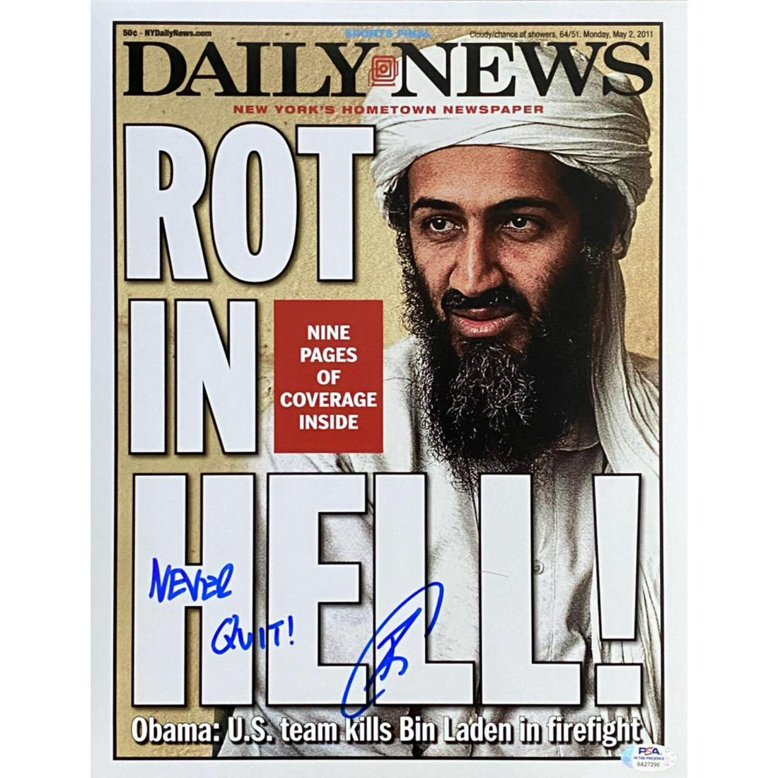 U.S. Navy Seal Robert O'Neill Signed Osama Bin Laden (1 of 1)