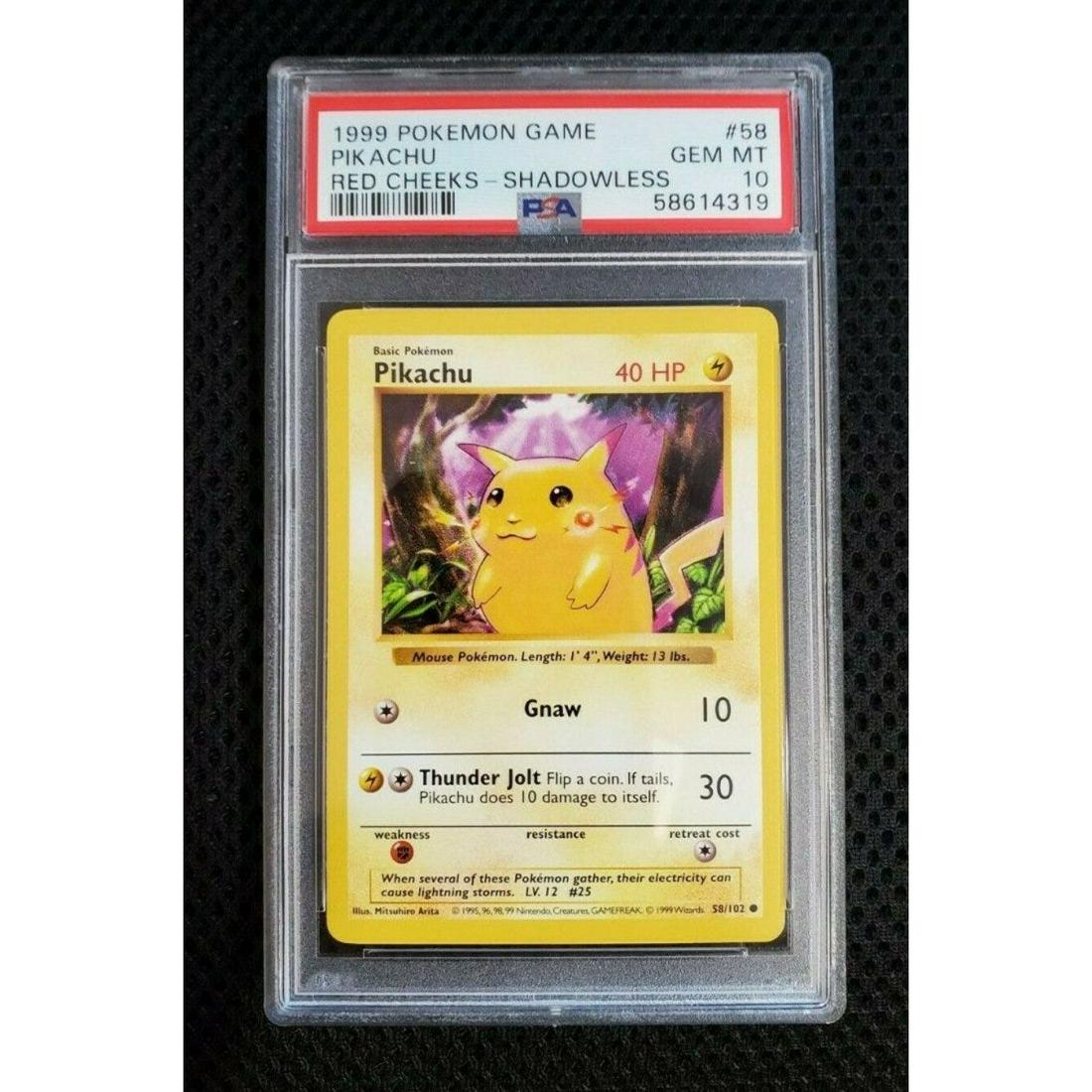 '99 Pikachu Red Cheeks Shadowless RARE GM 10!!! (1 of 1)