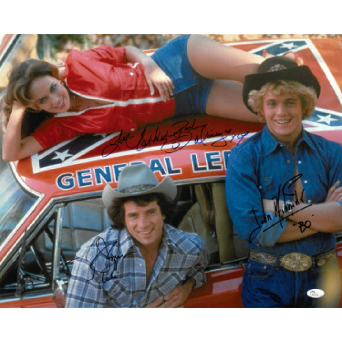 Dukes of Hazzard Multi Signed 16x20- Tom Wopat -Luke,: The Dukes of Hazzard is an American action-comedy television series that aired on CBS from January 26, 1979, to February 8, 1985. The Dukes of Hazzard follows the adventures of "The Duke Boys", cousin