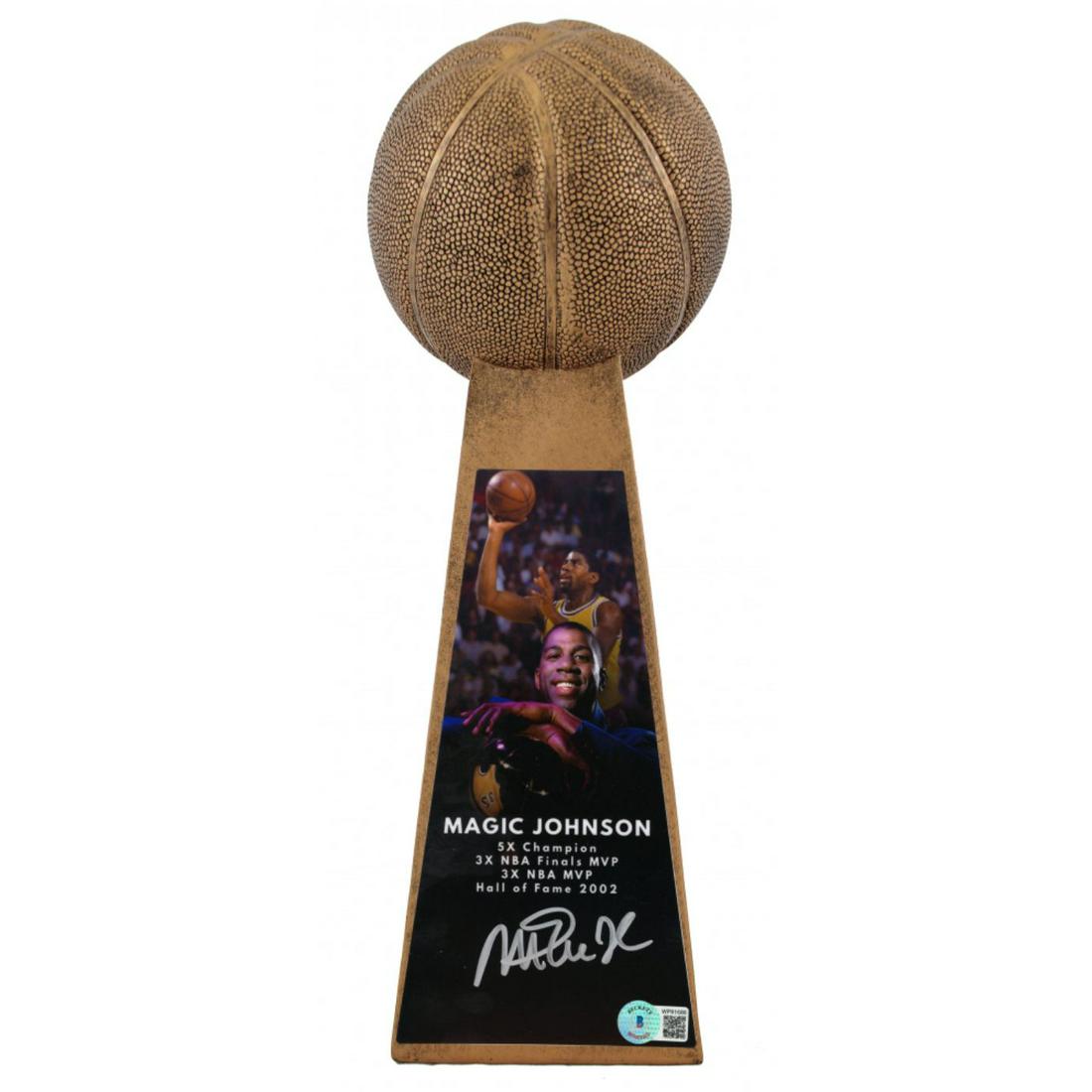 Magic Johnson Signed 15â€™â€™ Gold Basketball (1 of 1)