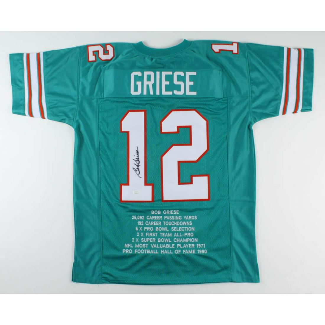 Bob Griese Signed Career Highlight Stat Jersey (JSA (1 of 1)