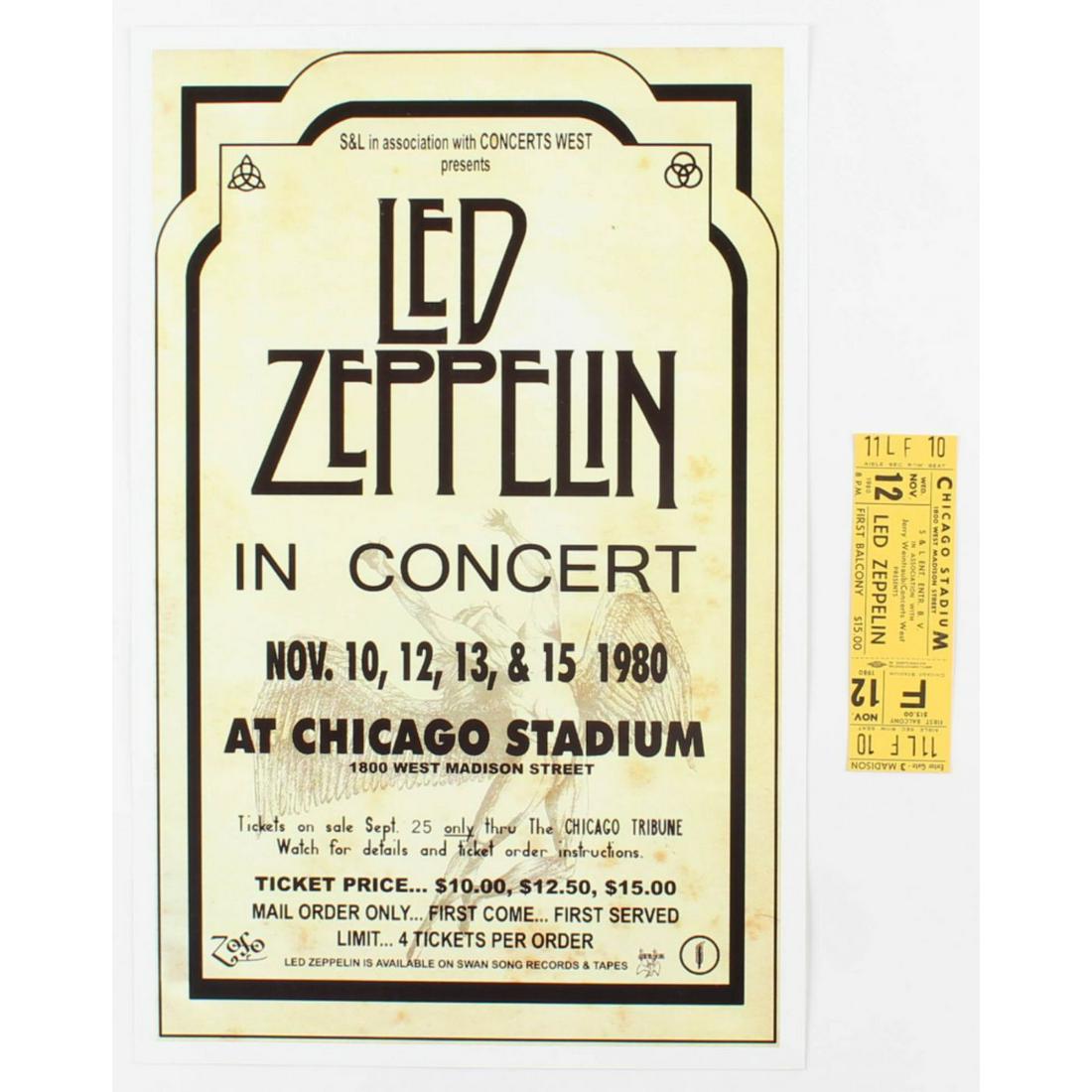 Set of (2) Led Zeppelin Concert Items with (1) Concert (1 of 2)