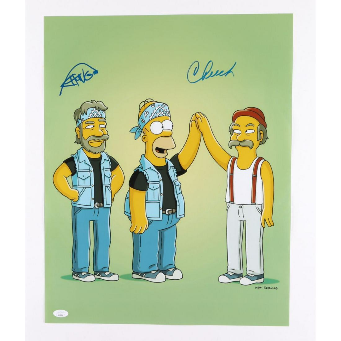 Cheech Marin & Tommy Chong Signed "Simpsons" 16x20 (1 of 1)