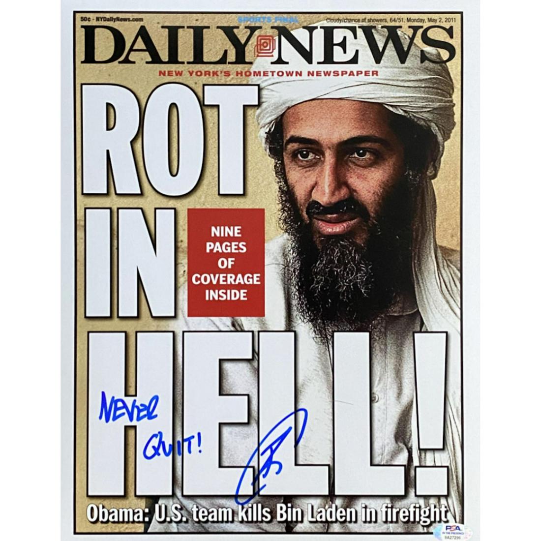 U.S. Navy Seal Robert O'Neill Signed Osama Bin Laden (1 of 1)