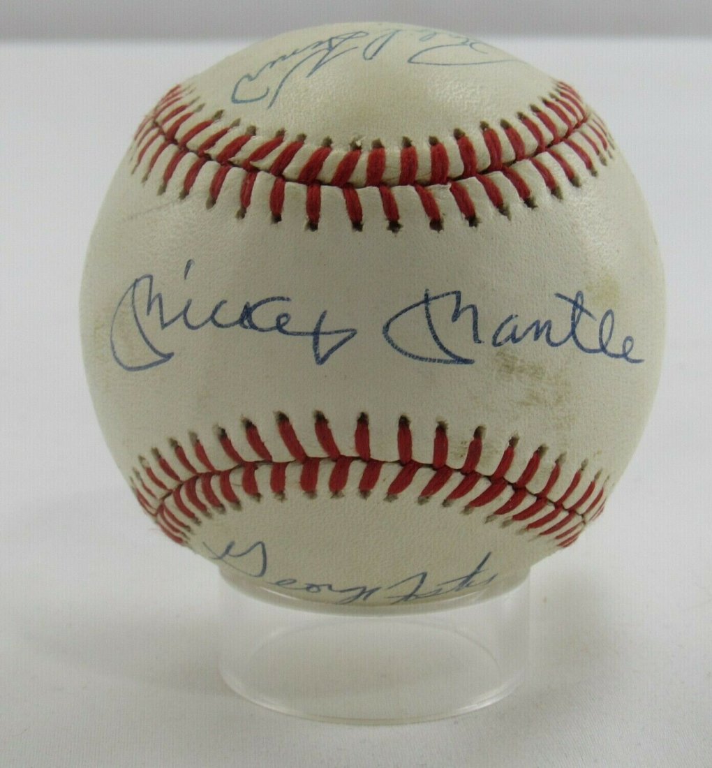 Mickey Mantle Willie Mays +3 Signed Auto Autograph Rawl (1 of 2)