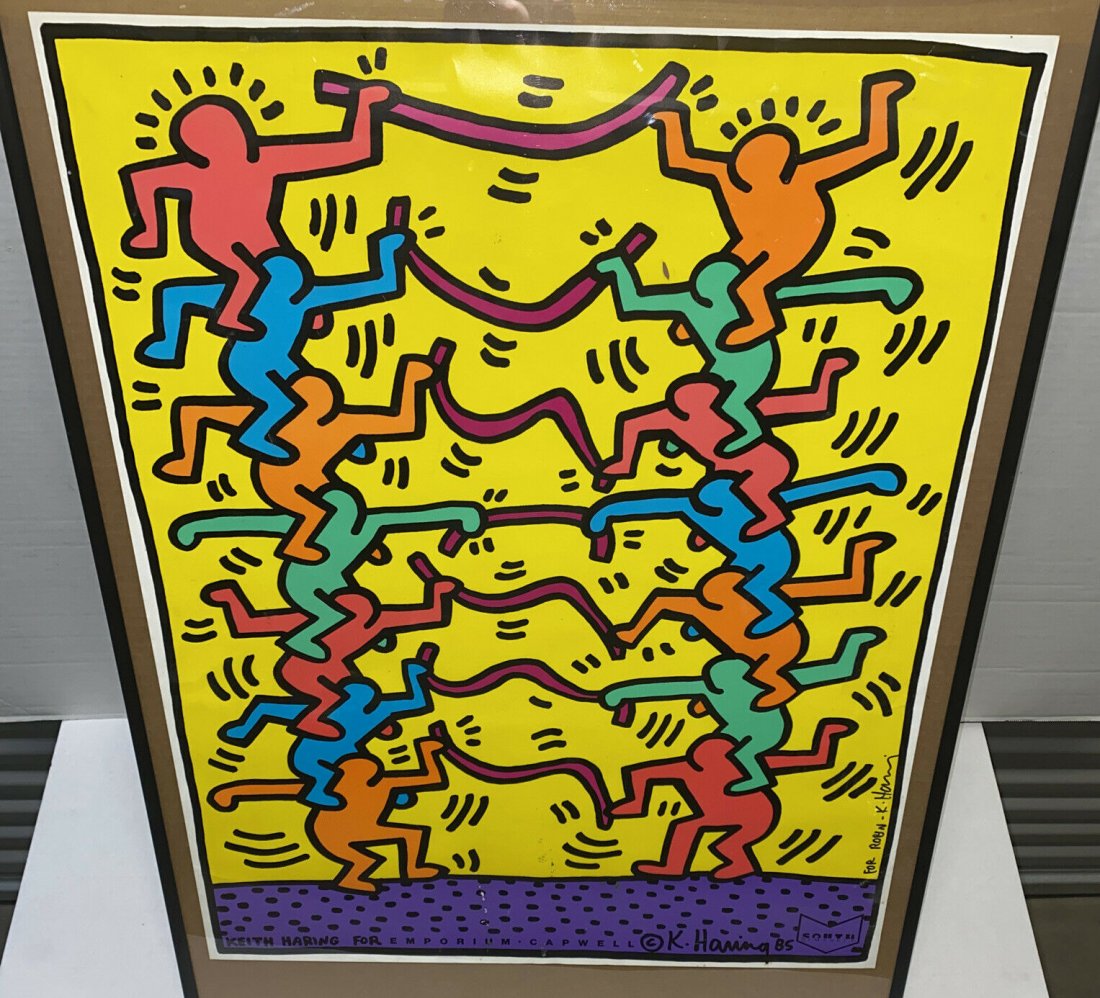 Vintage KEITH HARING Hand Signed 1985 Emporium Capwell (1 of 1)