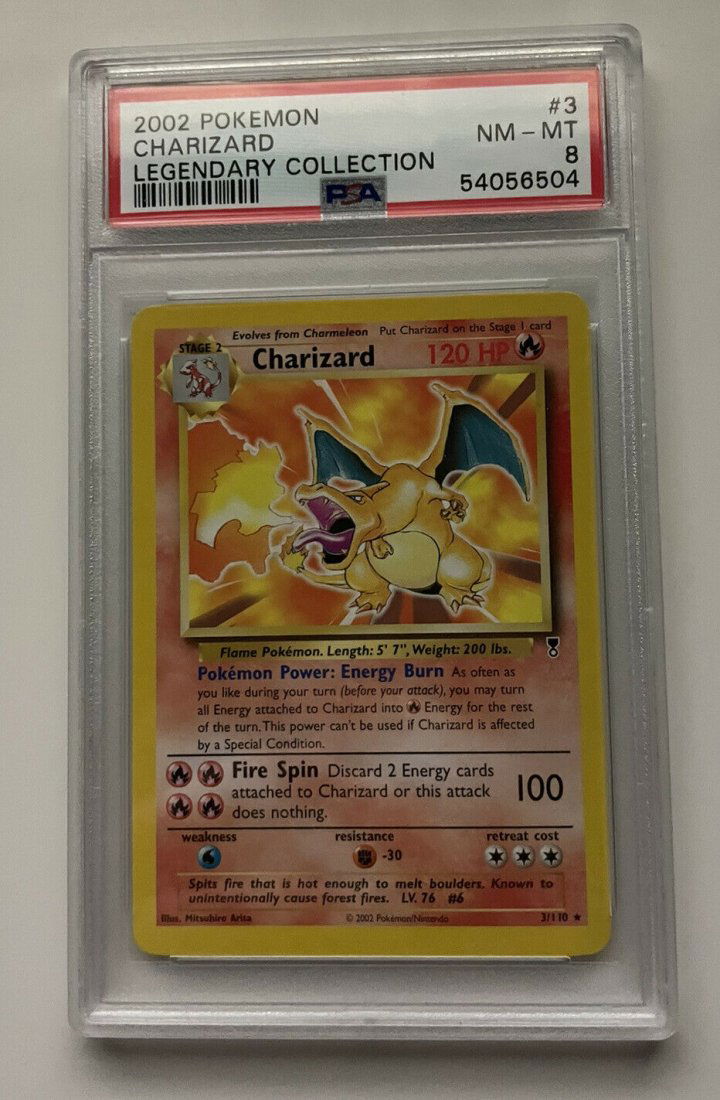 2002 Charizard PSA 8 #3 Non Holo Pokemon Legendary (1 of 2)