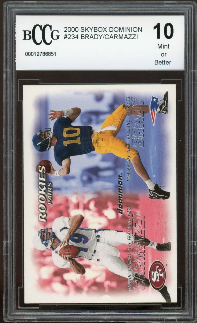 2000 Skybox Dominion #234 Tom Brady Rookie Card BCCG 10 (1 of 2)