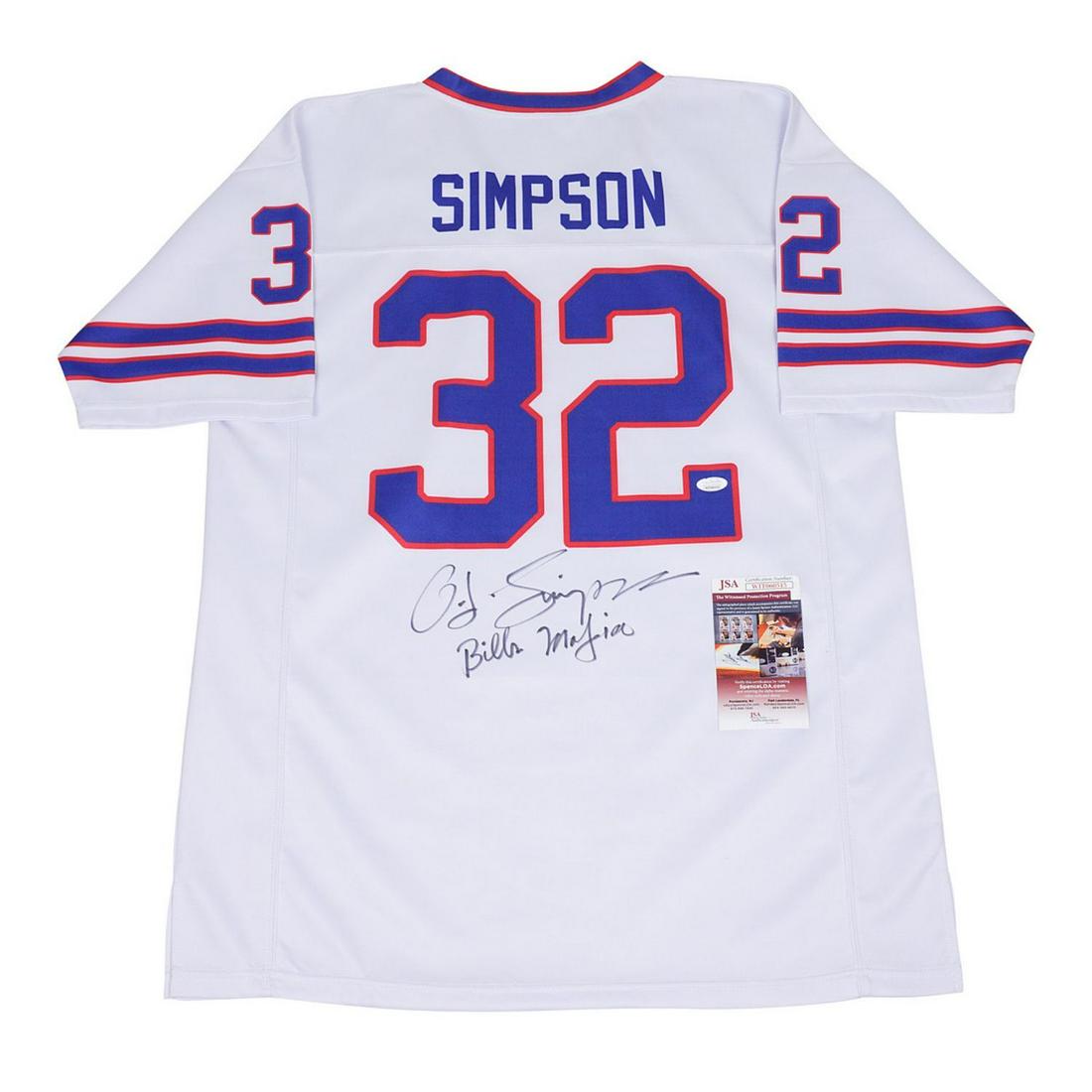 OJ Simpson SIGNED White JERSEY â€œBills Mafiaâ€ JSA (1 of 2)