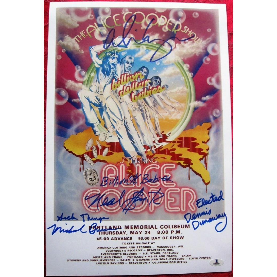 Alice Cooper & Band 4x signed 12x18 Concert Poster BAS (1 of 1)