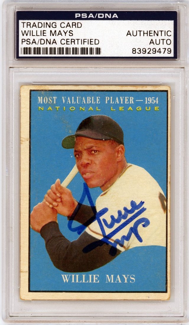 1954 MVP Willie Mays On Card Auto PSA/DNA (1 of 2)
