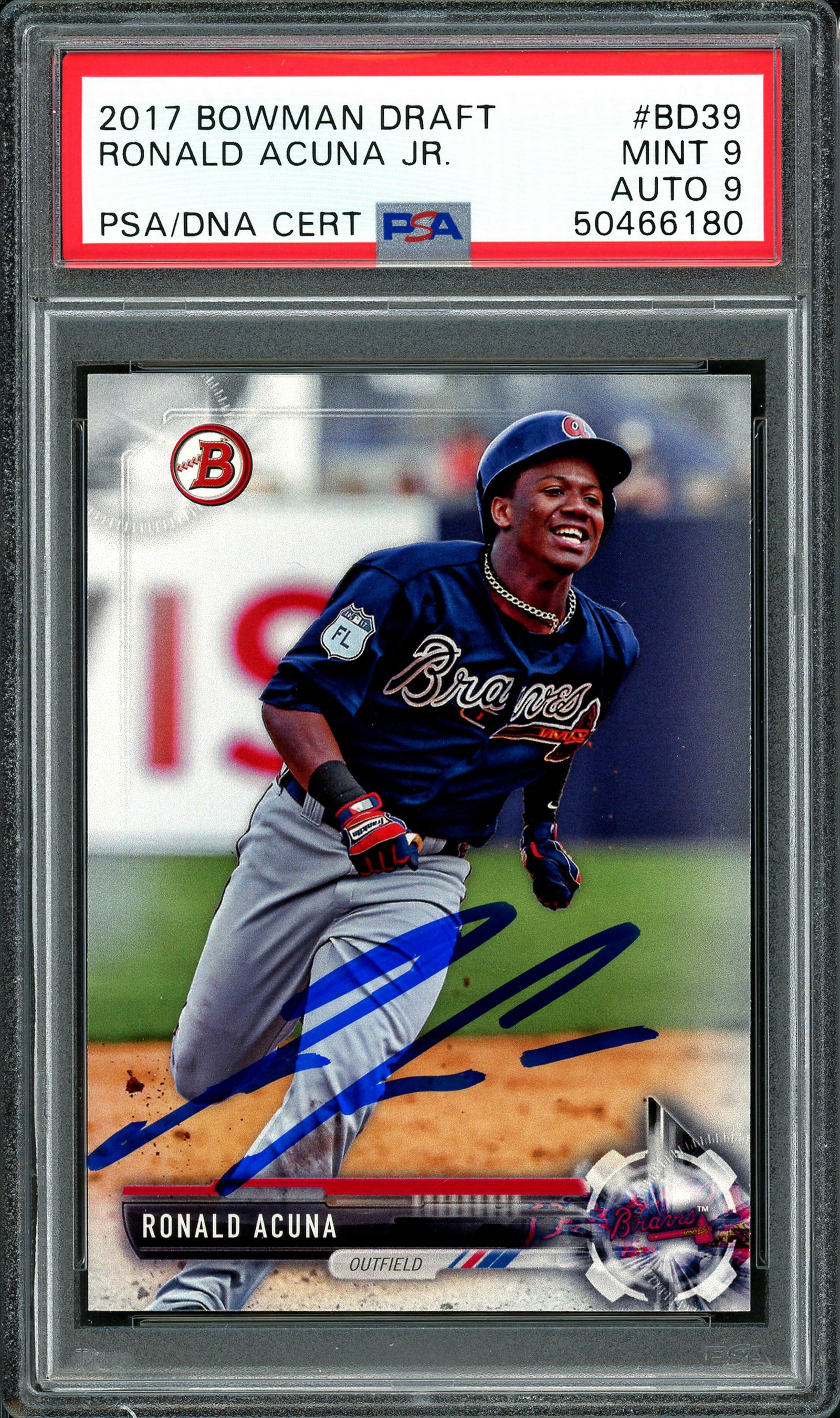 Ronald Acuna Jr. Autographed 2017 Bowman Draft Rookie (1 of 1)