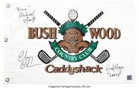 Cast Signed "Caddyshack" Bushwood Country Club Pin Flag (1 of 1)