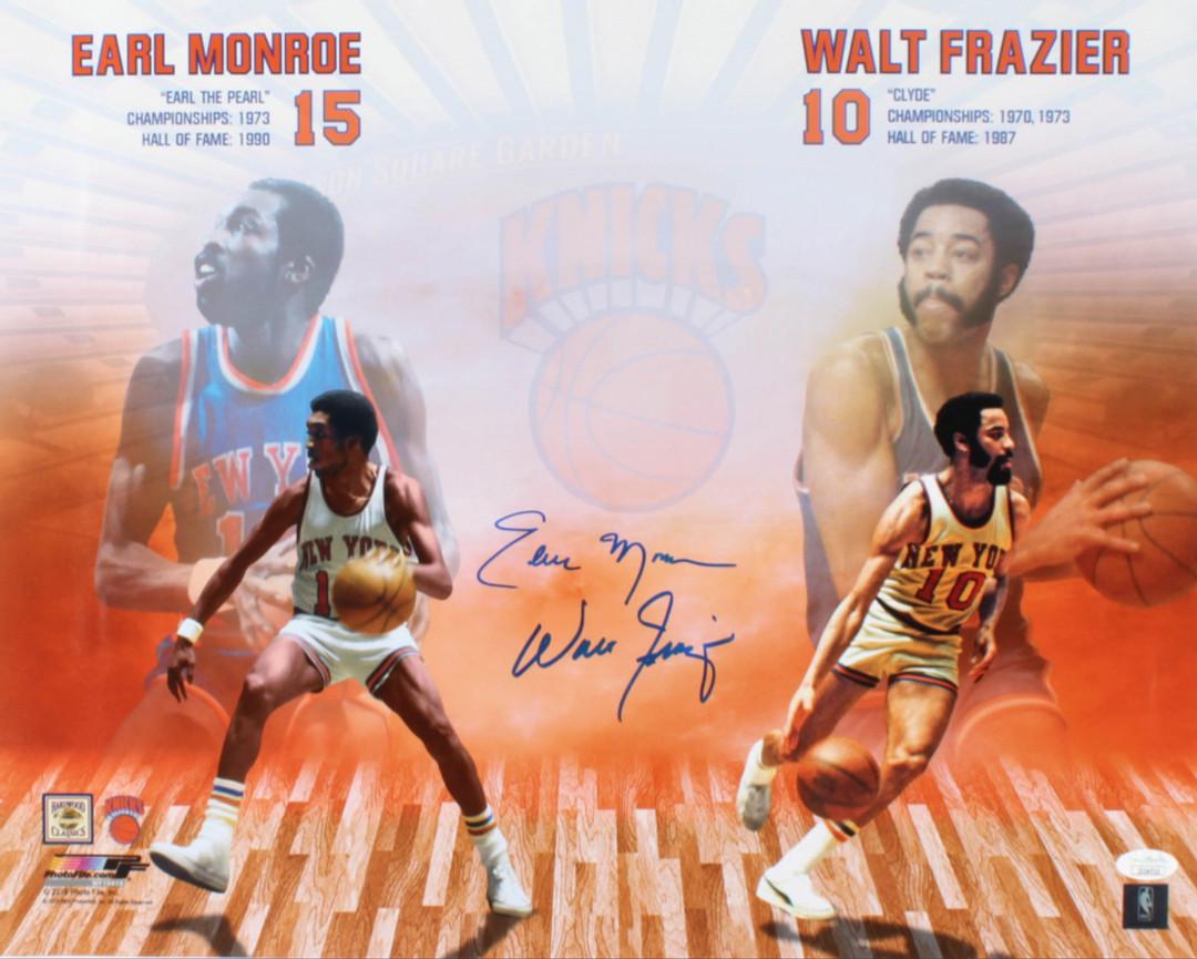 Earl Monroe & Walt Frazier Signed Knicks 16x20 Photo (1 of 1)