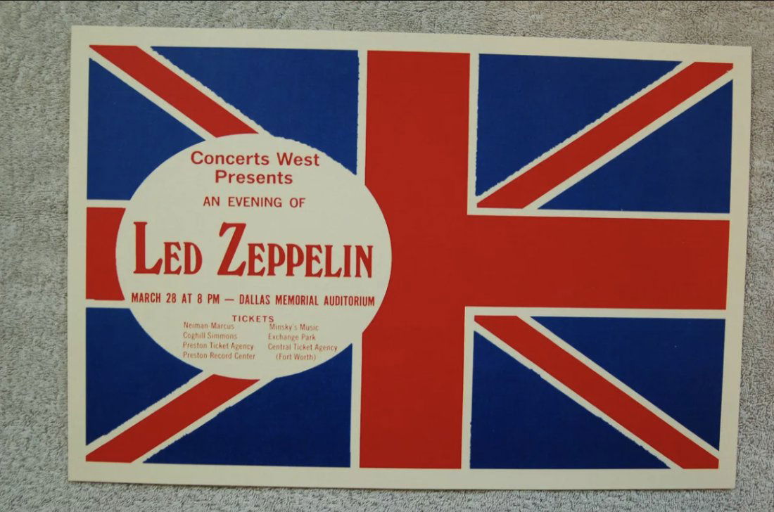 Led Zeppelin Concert Tour Poster 1970 Dallas (1 of 1)