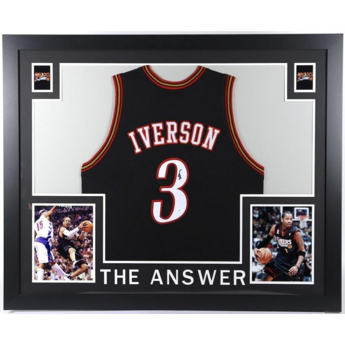 Allen Iverson Signed Custom Framed Jersey (JSA COA) (1 of 1)