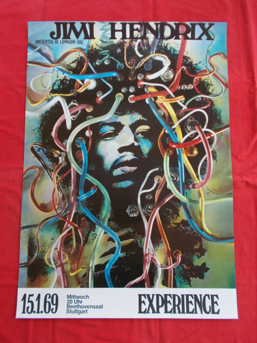 1969 JIMI Hendrix Promo Poster Kieser 15.1. Stuttgart (1 of 1)