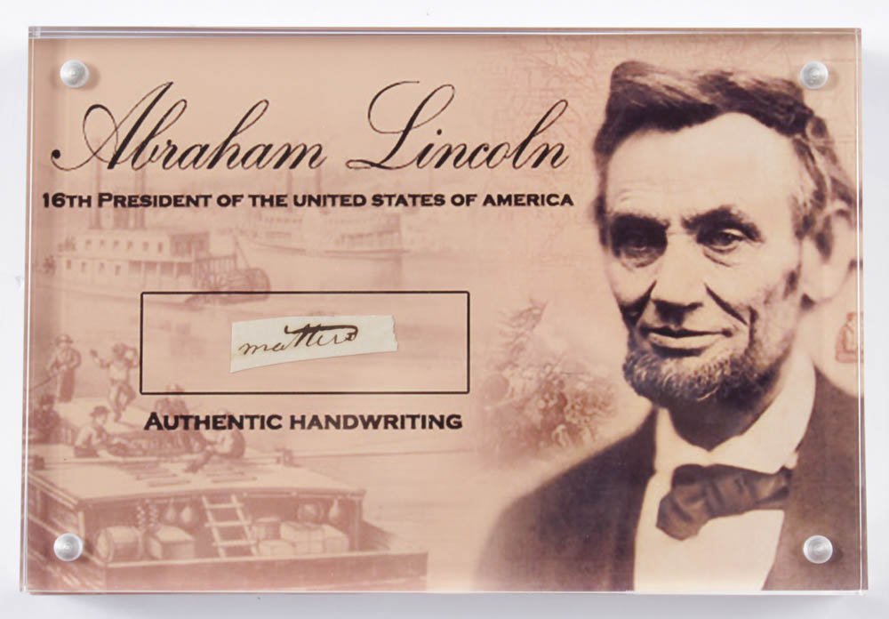 Abraham Lincoln 4x6 Custom Encapsulated Hand-Written (1 of 2)