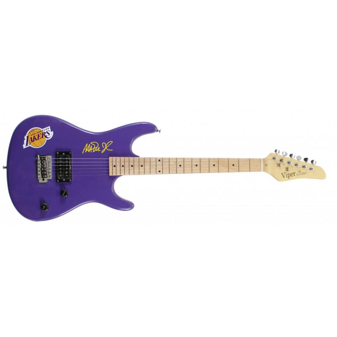 Magic Johnson Signed Lakers Logo Electric Guitar (1 of 1)