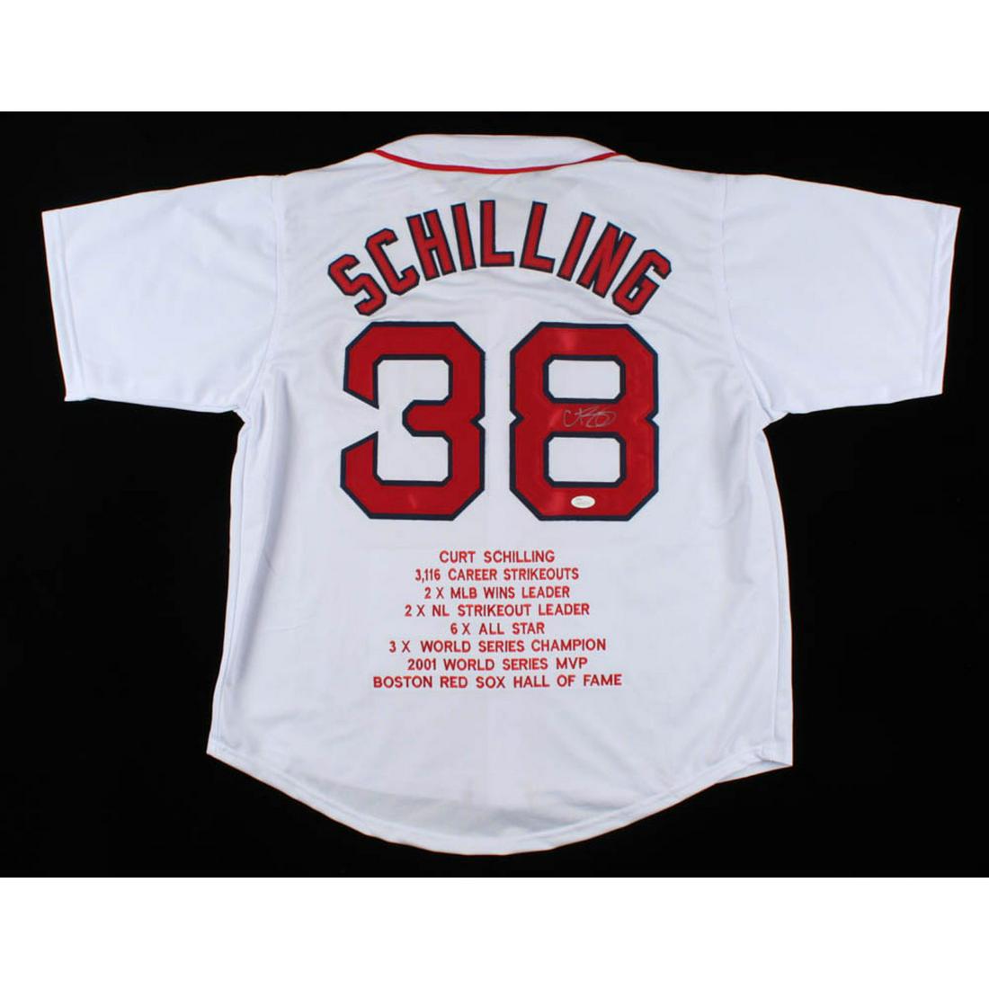 Curt Schilling Signed Career Highlight Stat Jersey (JSA (1 of 1)