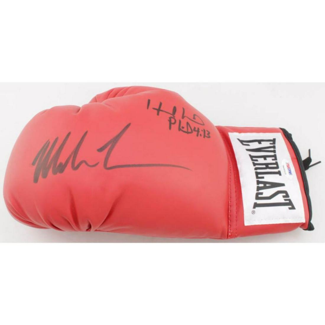 Mike Tyson & Evander Holyfield Signed Boxing Glove Bas