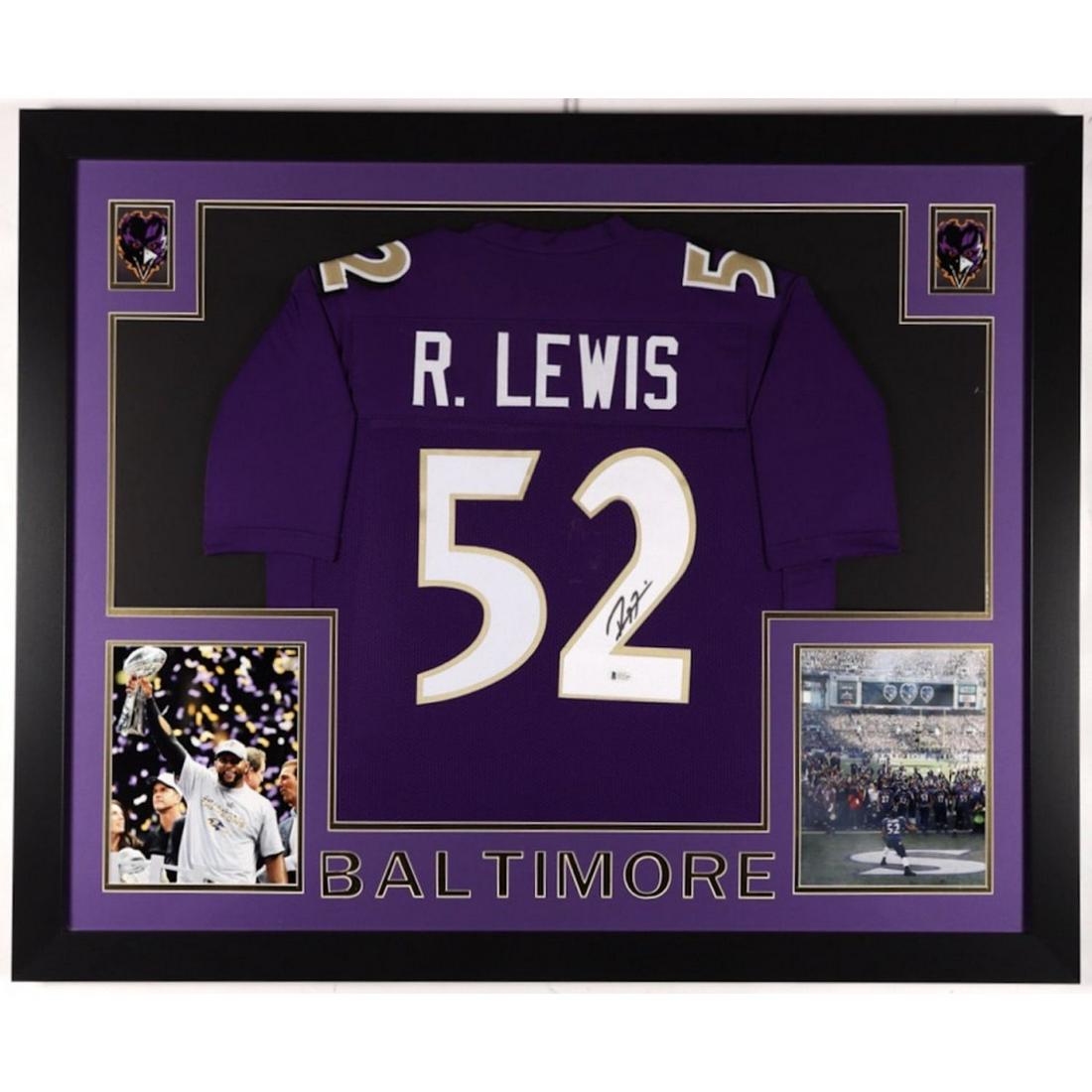 Ray Lewis Signed 35x43 Custom Framed Jersey (Beckett (1 of 1)