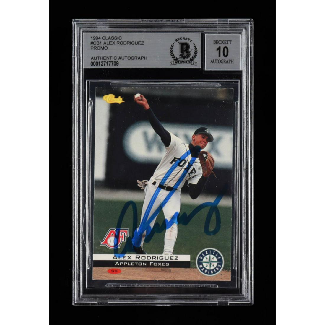 Alex Rodriguez Signed 1994 Classic #CB1 Promo (BGS (1 of 1)