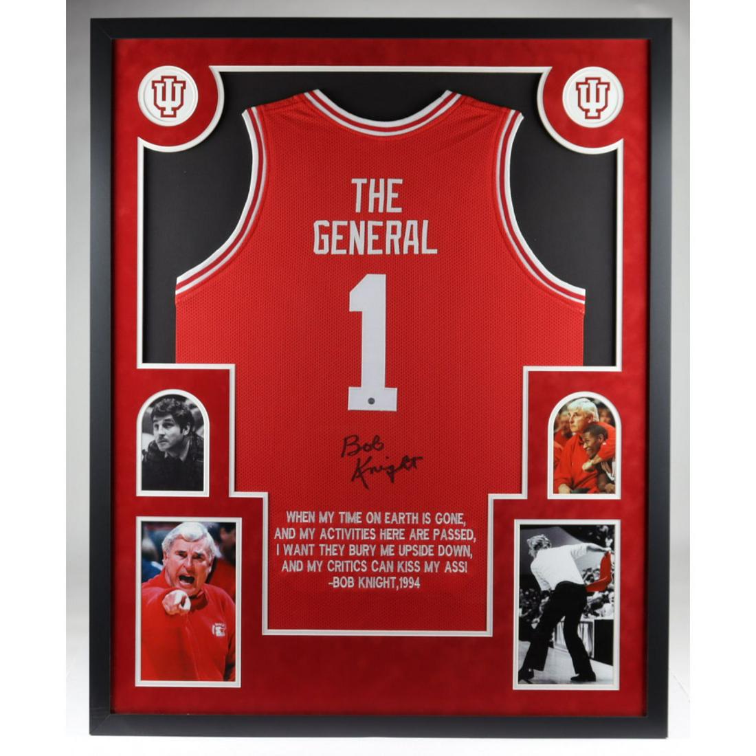 Bob Knight Signed 35x43 Custom Framed Jersey Display (1 of 1)