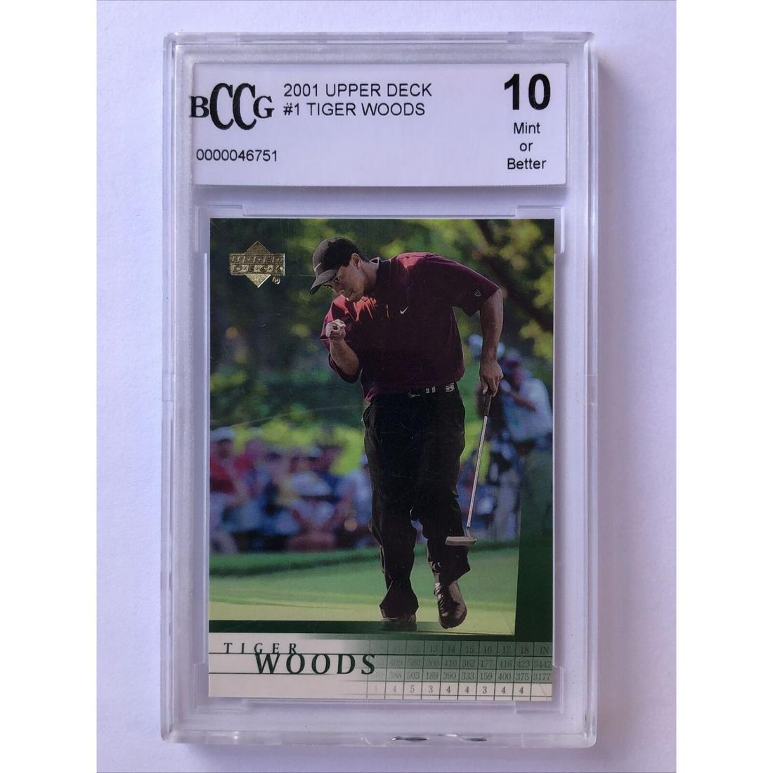 2001 Tiger Woods #1 Upper Deck Rookie Card BCCG 10 (1 of 2)