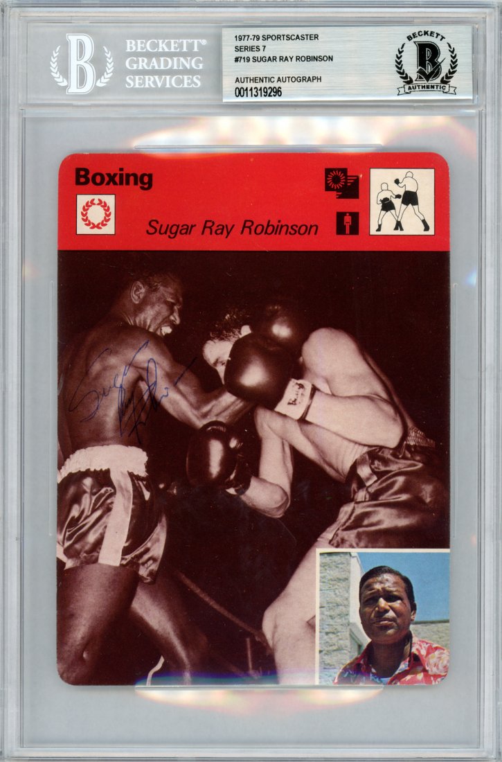 Sugar Ray Robinson Autographed 1977 Sportscaster Card B (1 of 1)