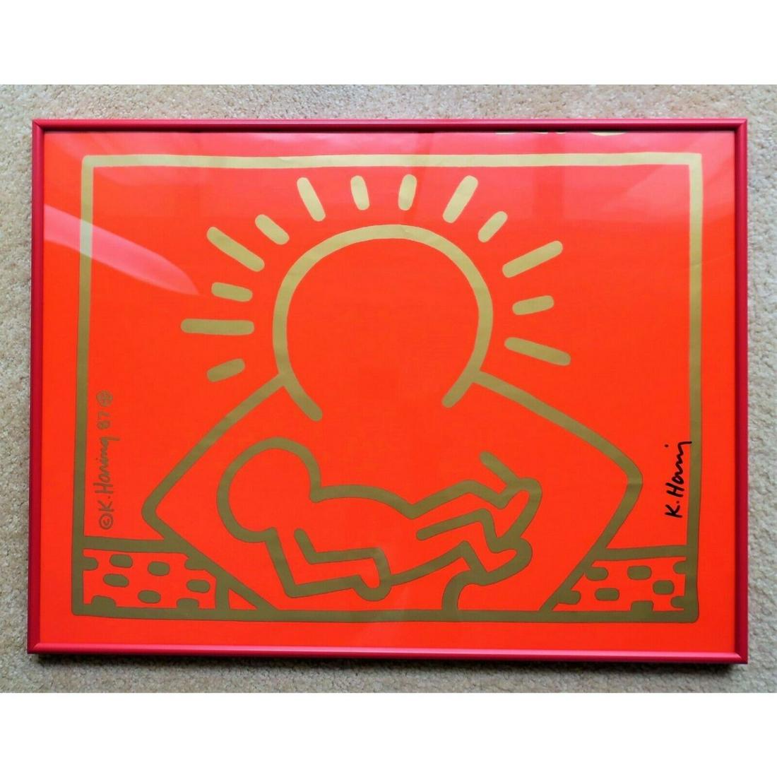 RARE KEITH HARING HAND SIGNED POSTER (1 of 1)