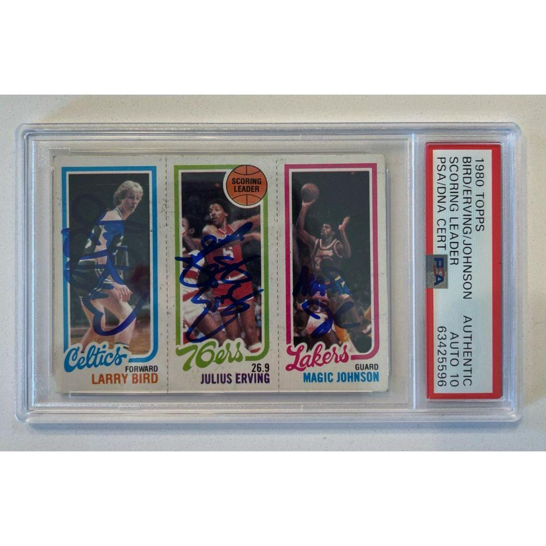 1980 Topps Magic Bird Erving ROOKIE CARD PSA 10 AUTO (1 of 1)