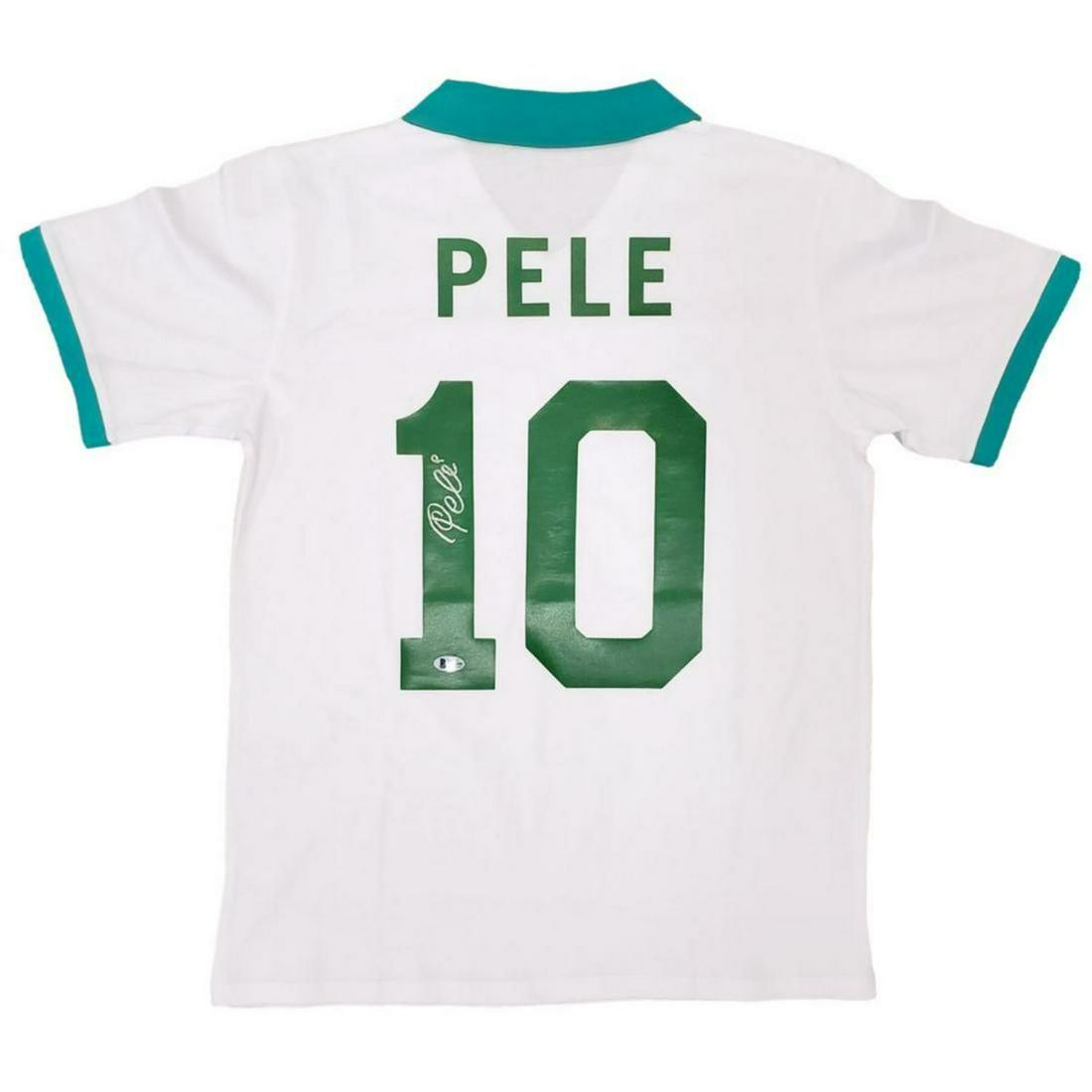 New York Cosmos Pele Autographed White Jersey Beckett: New York Cosmos Pele Autographed White Jersey Beckett BAS