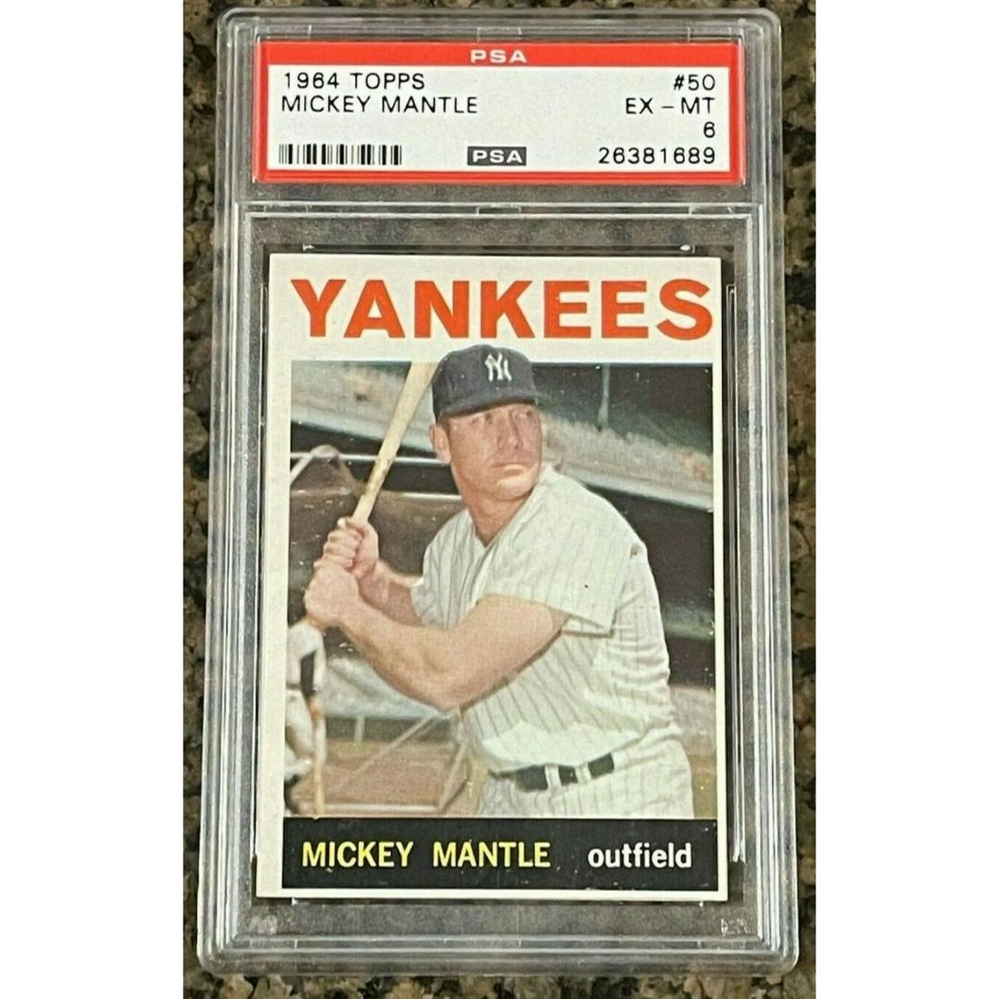 Mickey Mantle 1964 Topps #50 Vintage PSA 6 EX-MT (1 of 2)