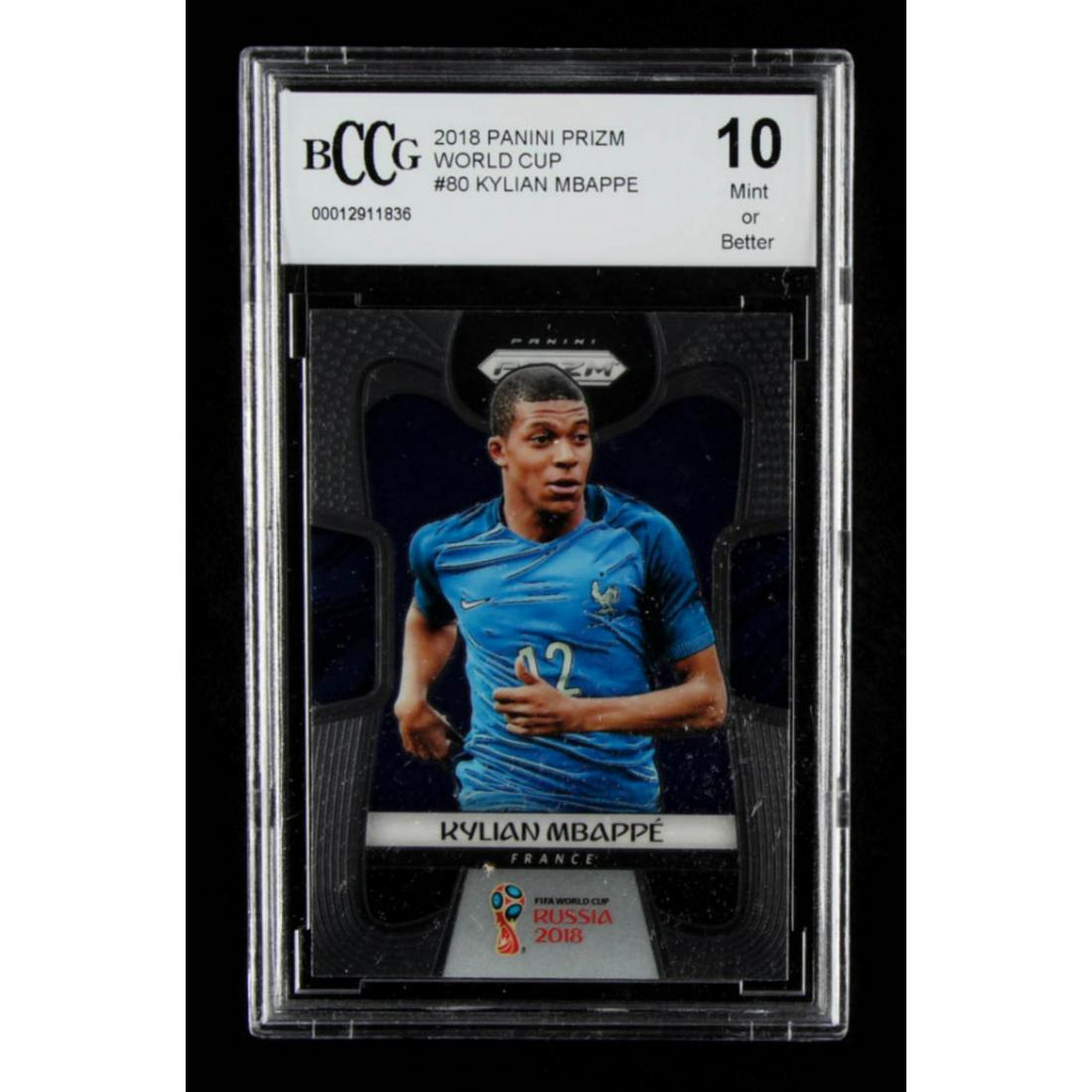 Kylian Mbappe 2018 Panini Prizm World Cup #80 (BCCG 10): Kylian Mbappe 2018 Panini Prizm World Cup #80 (BCCG 10)