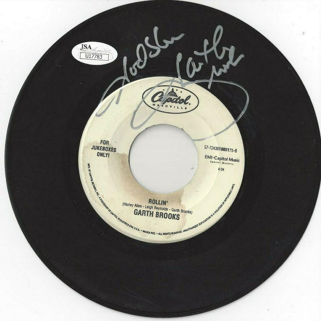 GARTH BROOKS Rare Signed Autograph Rollin 45 Record JSA (1 of 1)