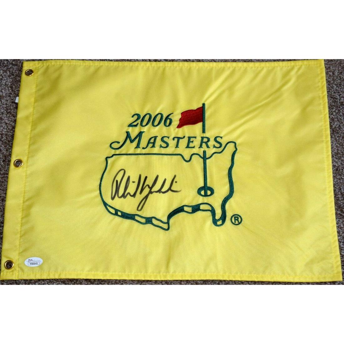 PHIL MICKELSON Signed 2006 MASTERS PIN FLAG *3 Time (1 of 2)